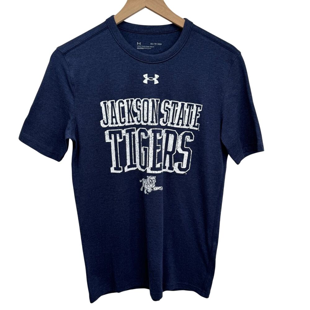 Under Armour Jackson State Tigers Mens XS T-Shirt‎ Navy Blue College Football